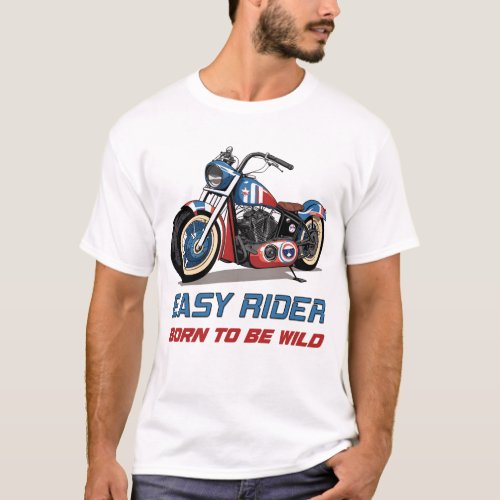 Easy Rider Motorcycle Chopper Stars and Stripes T_Shirt