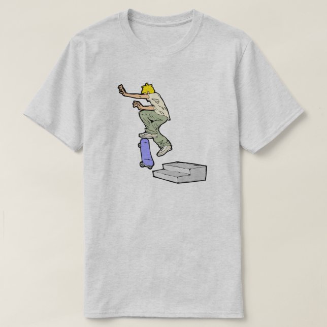Easy Skateboard Tricks Skateboarding Fun T-Shirt (Design Front)