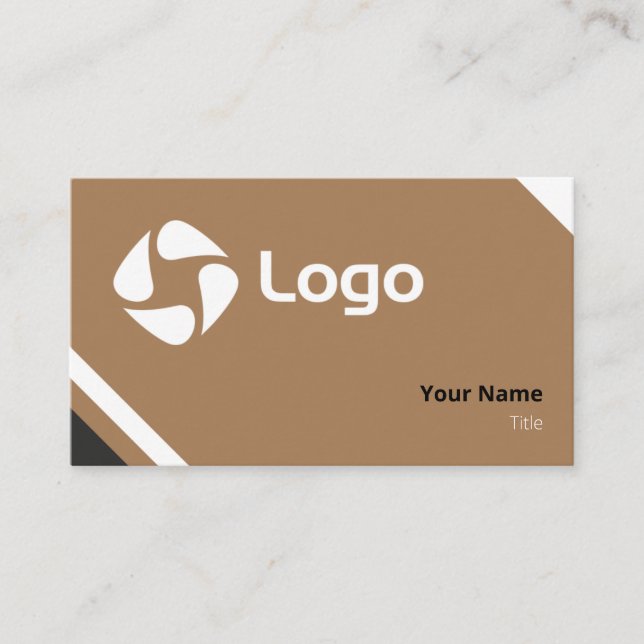 Easy Solid Black and White Flat Triangles Business Card (Front)