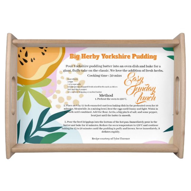 Easy sunday luch food drecipes fruit pattern cute  serving tray (Front)