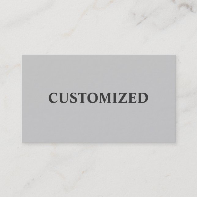 Easy template classic design two sided simple gray business card (Front)