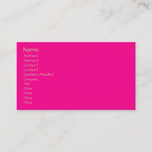 Easy Template, plain hot pink + mandarin orange Business Card