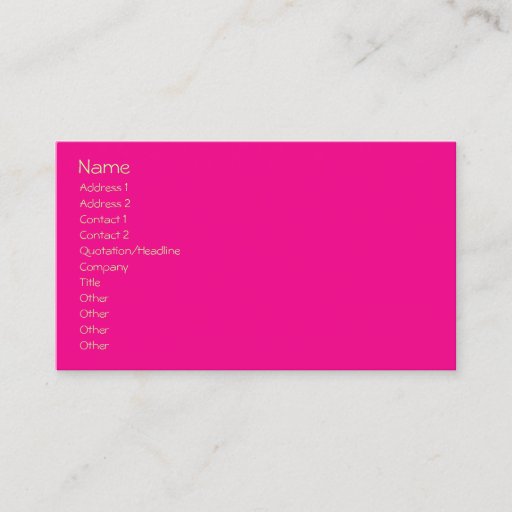 Customizable Easy Template, plain hot pink + mandarin orange Business Card
