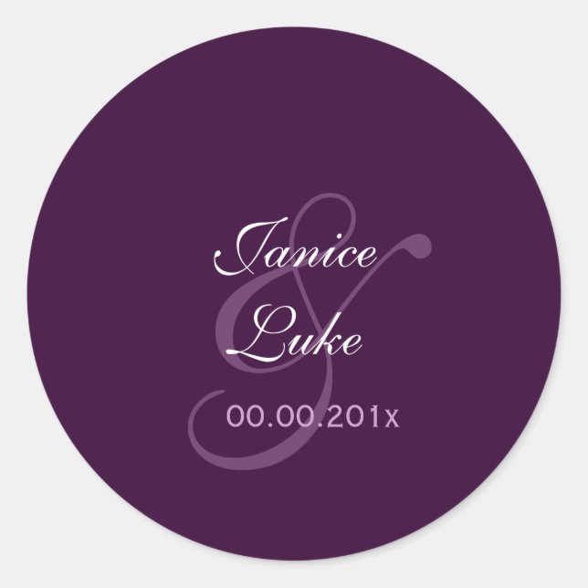 Easy Template stickers/purple/plum Classic Round Sticker (Front)
