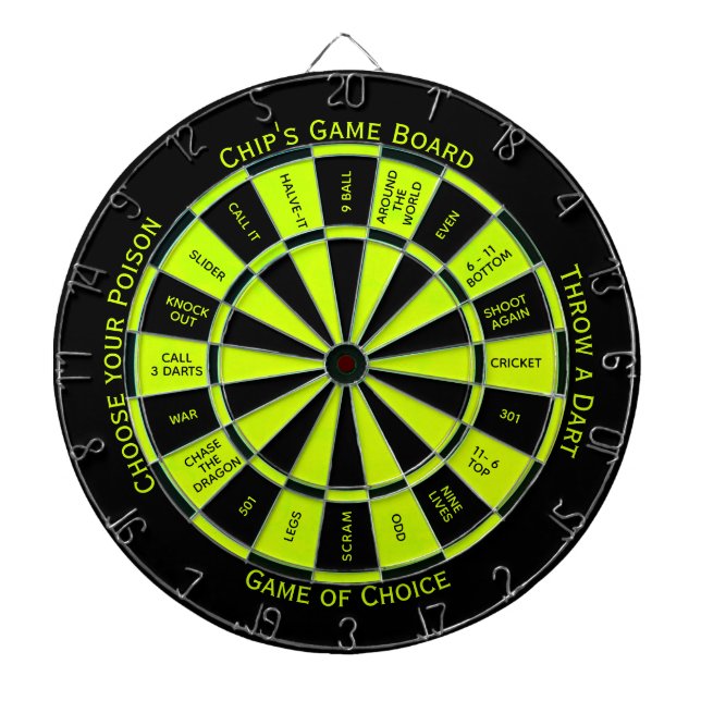 Easy Text Personal Lemon Lime Regulation Dart Board (Front)