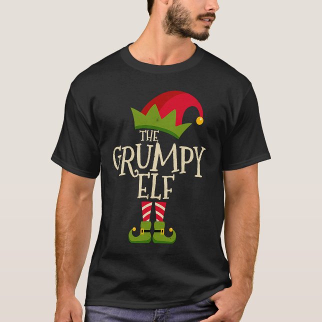 Easy The Grumpy Elf Xmas Costume Family Group  Chr T-Shirt (Front)