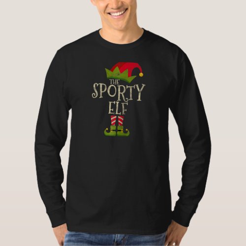 Easy The Sporty Elf Xmas Costume Family Group  Chr T_Shirt