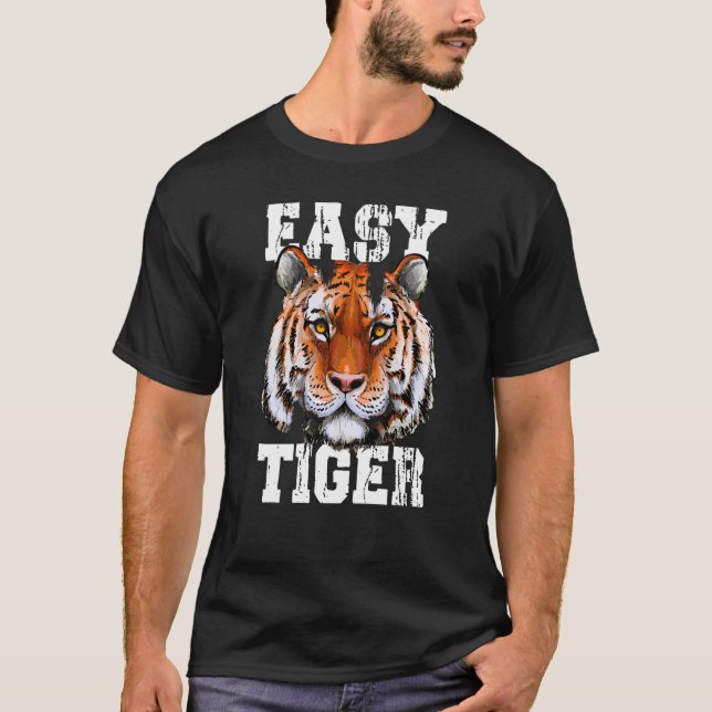Easy Tiger Fearless Bengal Tiger Face Graphic T-Shirt (Front)