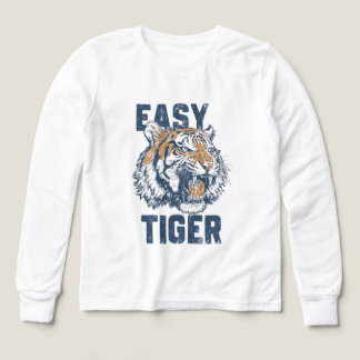 Easy Tiger Funny Saying Wild Animal Illustration Tri-Blend Shirts