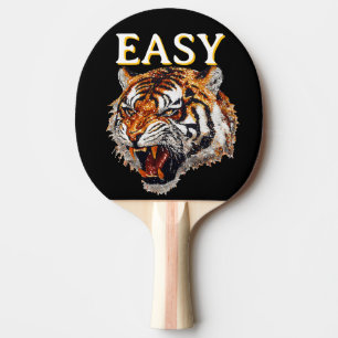 Easy Tiger Portrait Faux Sequin look Trendy  Ping Pong Paddle