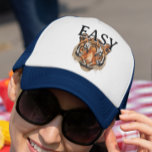 Easy Tiger Portrait Faux Sequin look Trendy  Trucker Hat<br><div class="desc">This design may be personalized by choosing the Edit Design option. You may also transfer onto other items. Contact me at colorflowcreations@gmail.com or use the chat option at the top of the page if you wish to have this design on another product or need assistance with this design. I am...</div>
