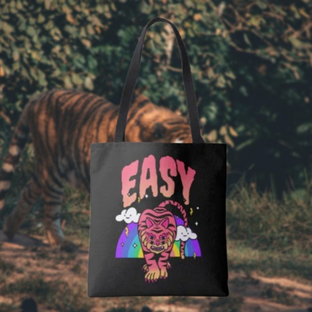 EASY Tiger Retro Rainbow Tote Bag Tiger Stripe (Creator Uploaded)