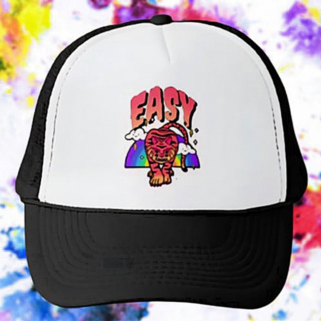 EASY Tiger Retro Rainbow Trucker Hat (Creator Uploaded)
