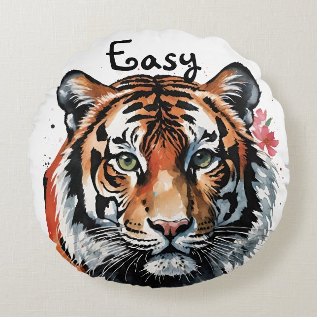 Easy Tiger Round Pillow (Front)