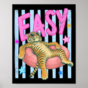 Easy tiger stripes preppy summer pool vacation poster
