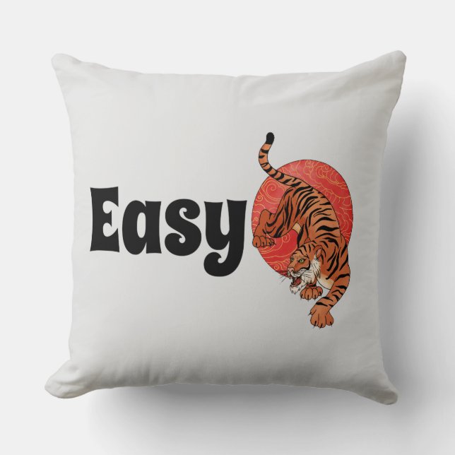 Easy Tiger Throw Pillow – Bold (Front)