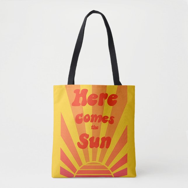 Easy to Carry Orange Beach Grocery  Tote Bag (Front)