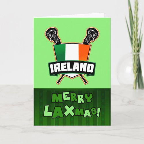 Easy to Customise Ireland Lacrosse Christmas Card