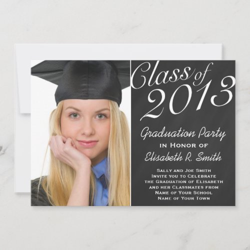 Easy to Customize Graduation Portrait Photo Party Invite
