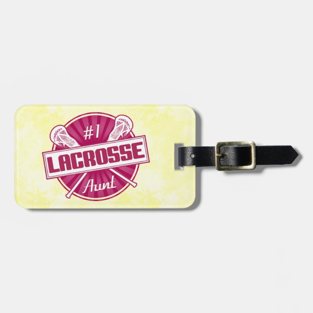 Easy To Customize Lacrosse Aunt Luggage Tag (Front Horizontal)