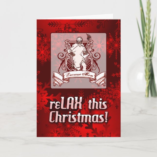 Easy to Customize Lacrosse Mom Christmas Card (Front)
