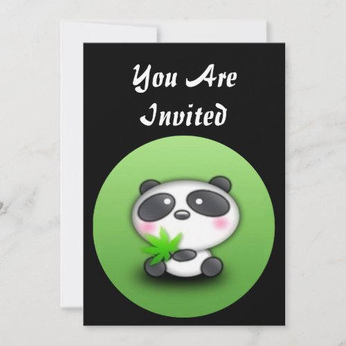 EASY TO CUSTOMIZE - Panda Bear Invitation