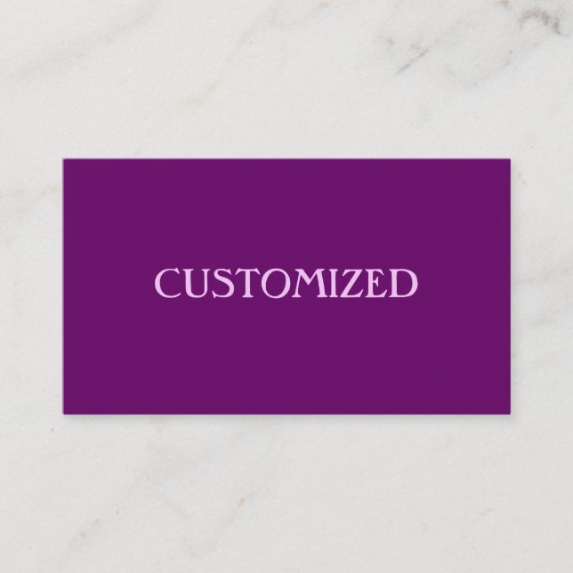 Easy to design customized two sided classic purple business card (Front)