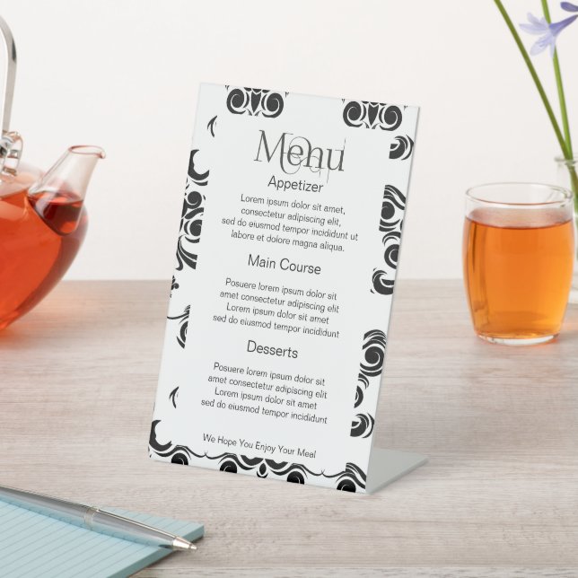 Easy to Design Your Own Custom Personalized Menu Pedestal Sign (In SItu)