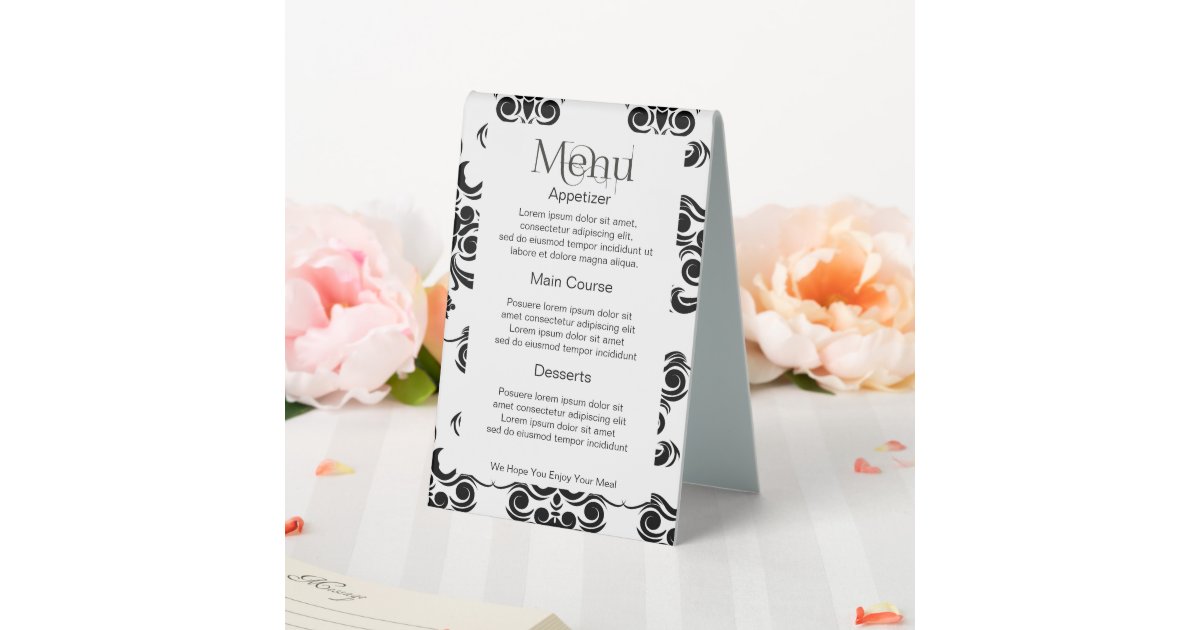 Easy to Design Your Own Custom Personalized Menu Table Tent Sign | Zazzle