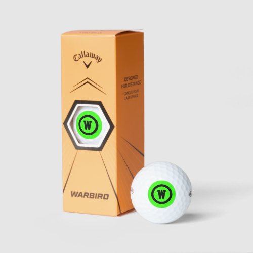 Easy To Find Bright Green Letter Initial Golf Balls