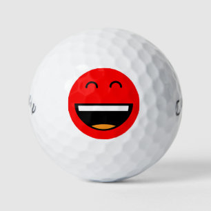 Easy To Find Bright Red Emoji Golf Balls