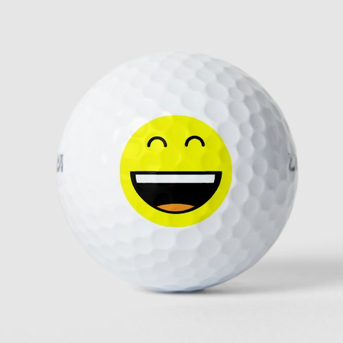 Easy To Find Funny Yellow Smiling Laughing Emoji Golf Balls