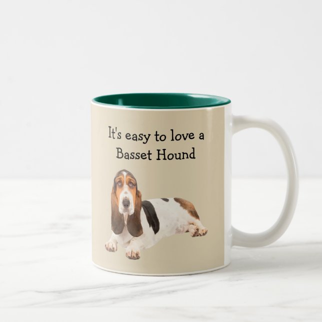 Easy To Love A Basset Hound Two-Tone Coffee Mug (Right)