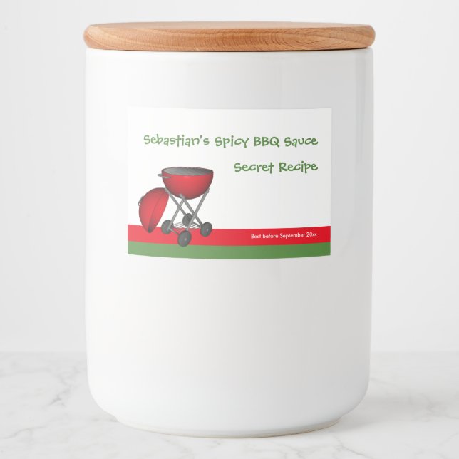 Easy To Personalize BBQ Sauce Design Food Label (Front)