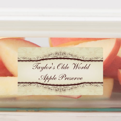 Easy To Personalize Olde World Design Food Labels