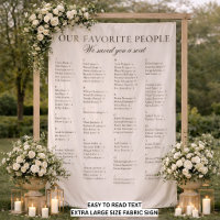 Easy To Read Big Fabric Wedding Seating Chart Sign
