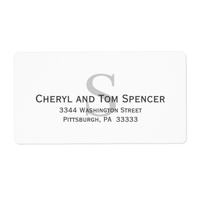 Easy To Read Classic Monogram Large Label (Front)