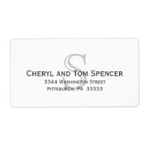 Easy To Read Monogram Return Address Label Easy To Read Monogram Return Address Label