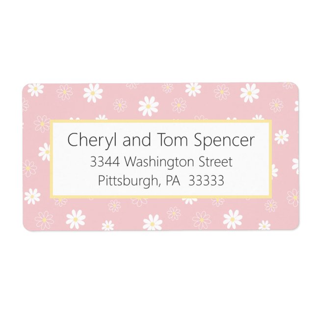 Easy To Read Pink Floral Return Address Label (Front)