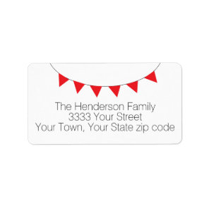 Easy to Read Red Banner Return Address Label