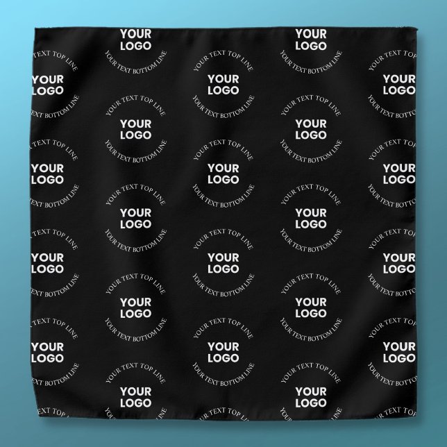 Easy to Replace Logo & Editable Text Pattern Bandana (Creator Uploaded)