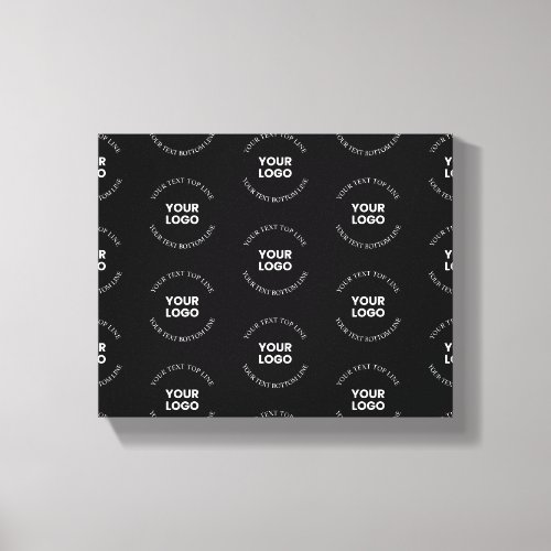 Easy to Replace Logo  Editable Text Pattern Canvas Print