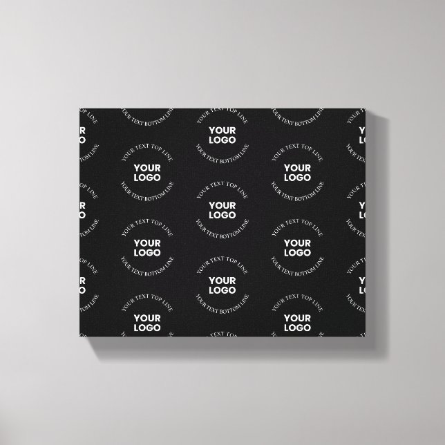 Easy to Replace Logo & Editable Text Pattern Canvas Print (Front)