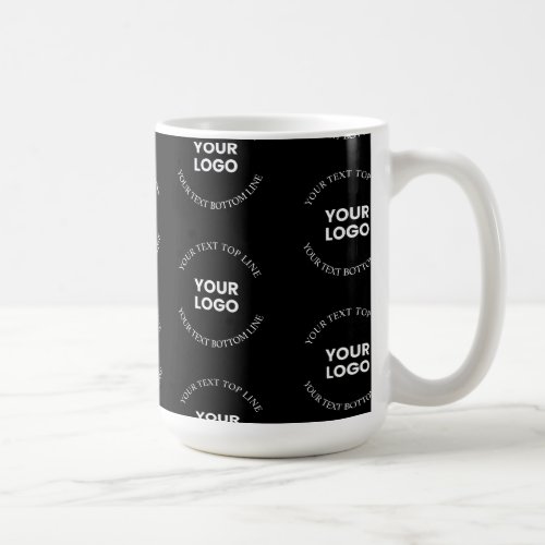 Easy to Replace Logo  Editable Text Pattern Coffee Mug