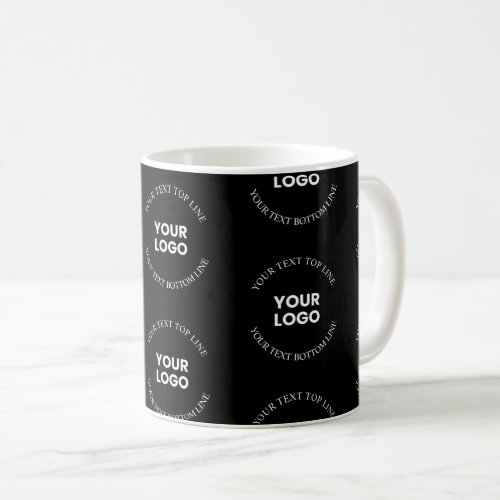 Easy to Replace Logo  Editable Text Pattern Coffee Mug