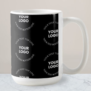 Easy to Replace Logo & Editable Text Pattern Coffee Mug