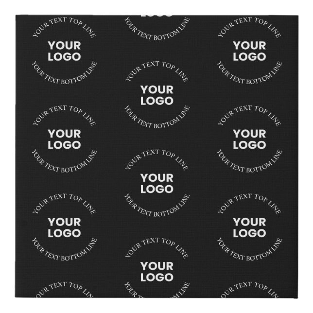 Easy to Replace Logo & Editable Text Pattern Faux Canvas Print (Front)