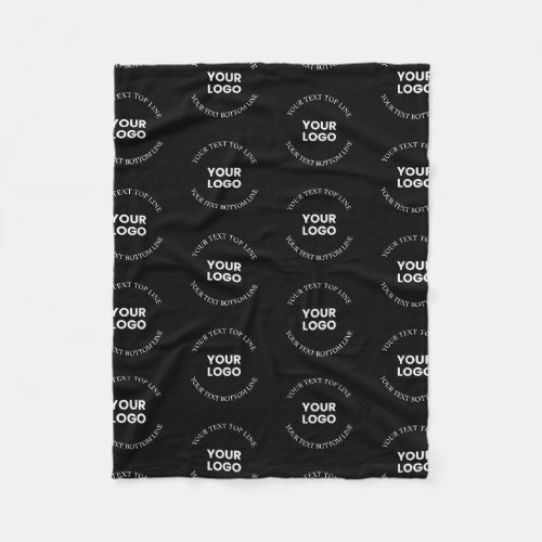 Easy to Replace Logo  Editable Text Pattern Fleece Blanket