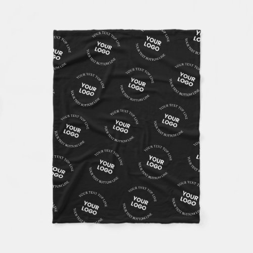 Easy to Replace Logo  Editable Text Pattern Fleece Blanket