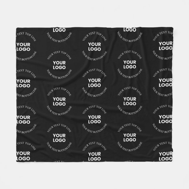 Easy to Replace Logo & Editable Text Pattern Fleece Blanket (Front (Horizontal))